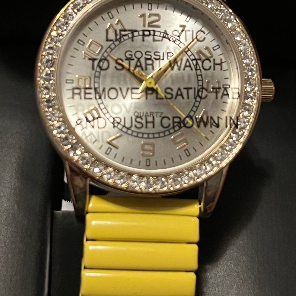 Gossip Gold-Tone Smartwatch with Yellow Band